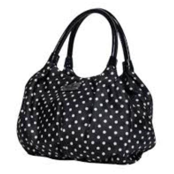 kate spade Handbags - Vintage Kate Spade New York Black Polka Dot Shoulder Tote Bag Purse